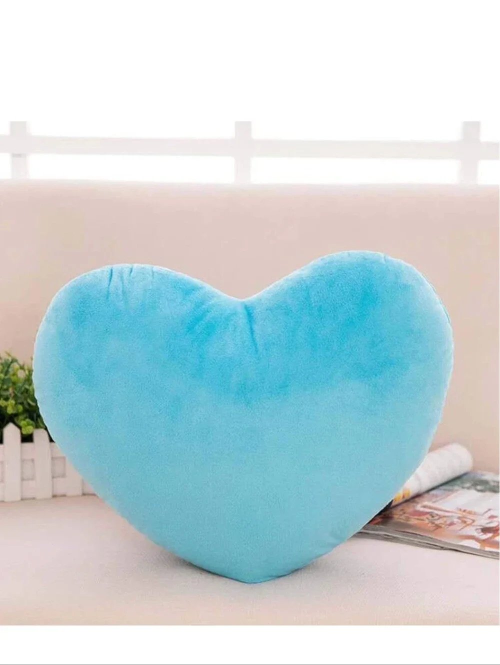 Plush Heart Throw Pillow - Light Blue NWOT